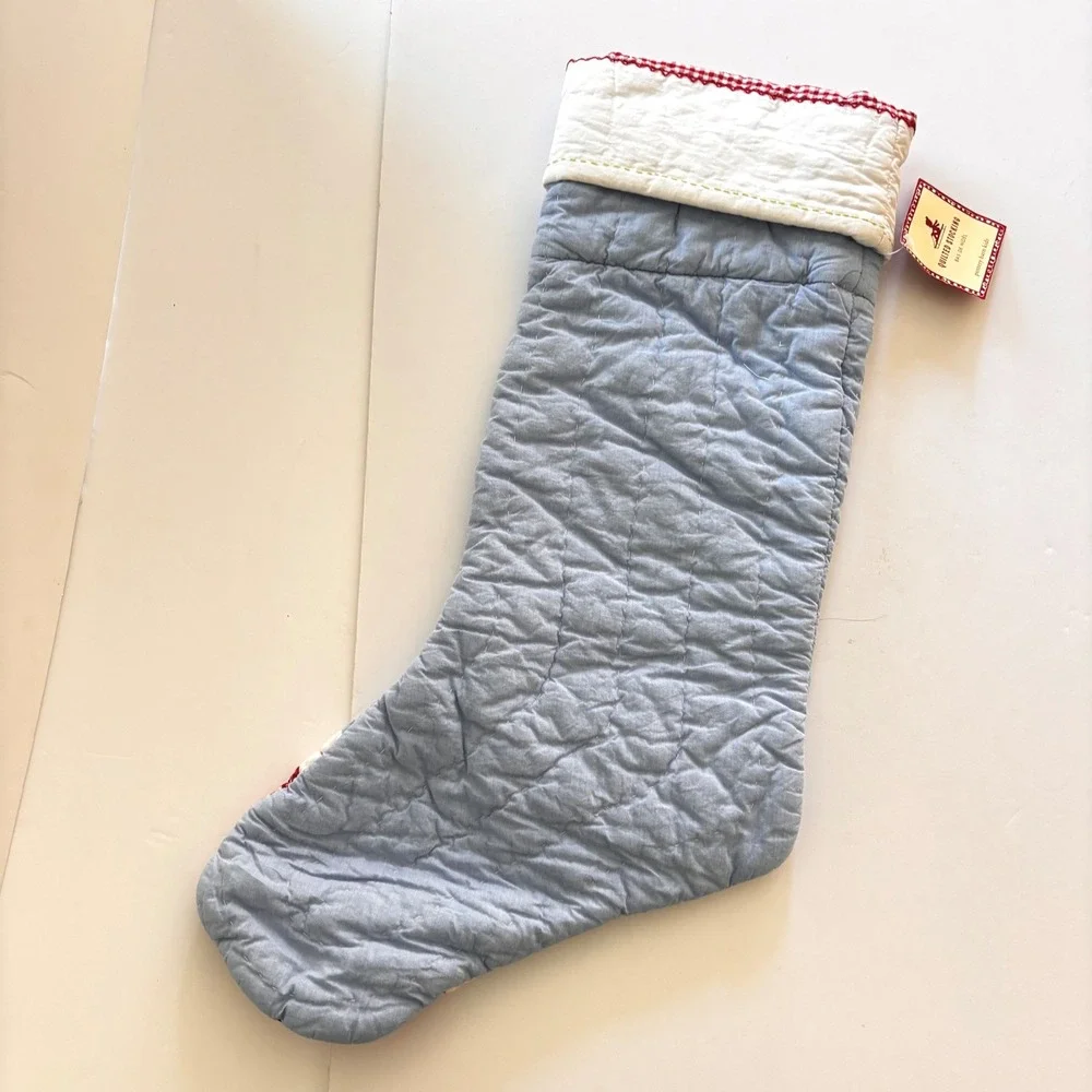 Pottery‎ Barn Kids Christmas Stockting Santa Quilted Personalized Madeline